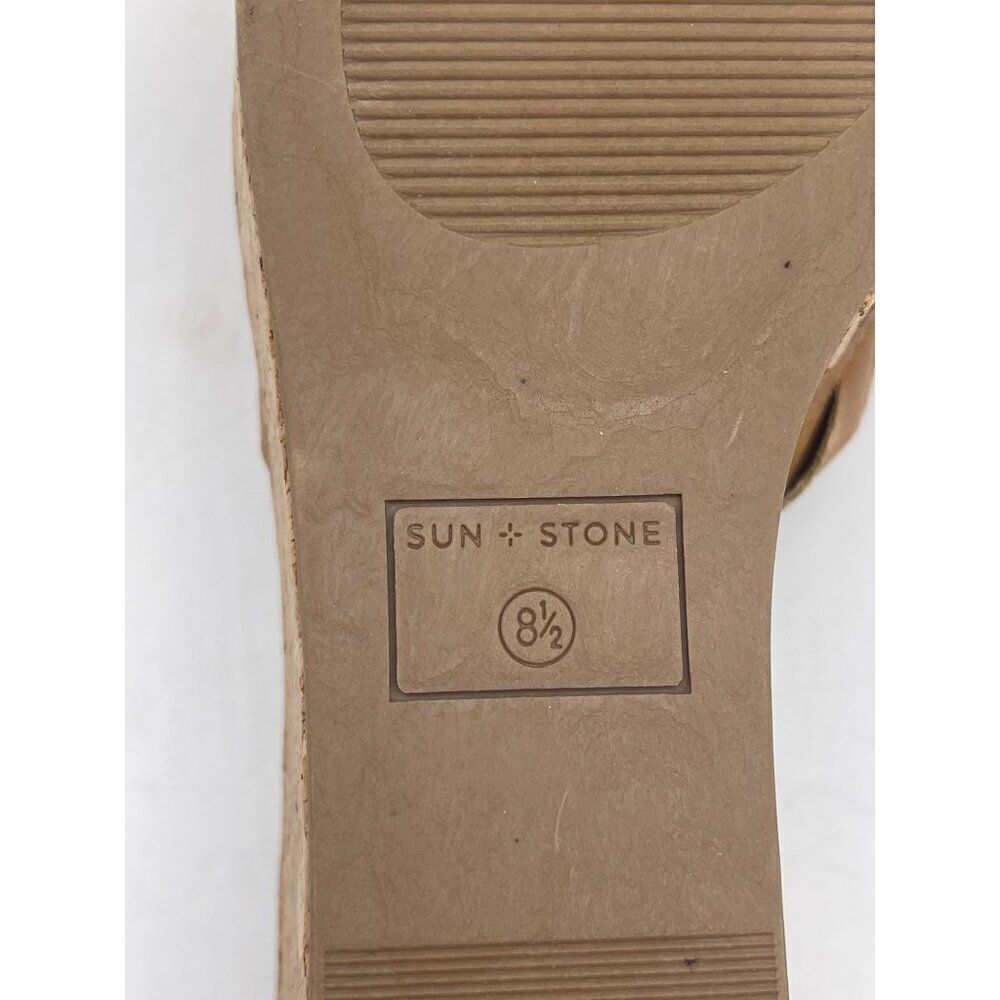 Sun + Stone Charlotte Women Tan Open-Toe Slip-On Wedge Shoe Size 8.5 - Picture 8 of 11